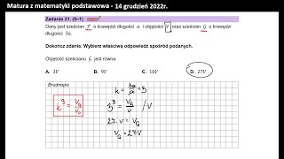 Zad 31 Stereometria Skala podobieństwa brył [upl. by Blim638]