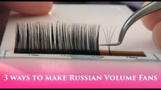 3 different ways to create a Russian Volume Fan eyelash extensions [upl. by Annaehr]