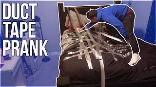 DUCT TAPE PRANK ON SLEEPING GIRLFRIEND Goes OFF [upl. by Katti398]