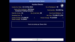 SPICES BOARD LIVE EAUCTION 13022024  GCTC [upl. by Tracee22]