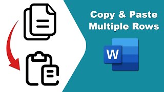 How to copy and paste multiple rows in word [upl. by Bevash]