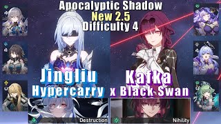 New Apocalyptic Shadow 4  E0 Jingliu Hyper amp E0 Kafka Black Swan  25 3 Stars  Honkai Star Rail [upl. by Cl23]