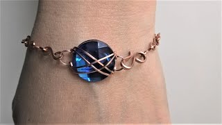 Wire Wrapped Cabochon Chain Bracelet Tutorial [upl. by Josias]