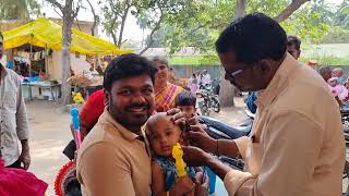 Reshnavis ear piercing Mopidevi temple 8th Feb 2023 [upl. by Stephi584]