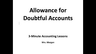 Allowance for Doubtful Accounts [upl. by O'Donovan590]