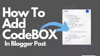 How To Add Code Box In Blogger PostStep By Step Add Code Box In Your Blogger Post With Copy Button [upl. by Moskow]