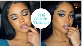 Teal Glitter Tutorial  ShadedByJade [upl. by Sarilda]