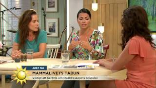 Tilde Fröling amp Carin Da Silva om mammalivets tabun quotHade två plommon där bakquot  Nyhetsmorgon TV4 [upl. by Armyn]