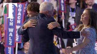 Tim Walz addresses family during DNC speech quotYoure my entire worldquot [upl. by Ydiarf970]