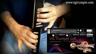 Trumpet NI Kontakt sound library and Akai EWI4000s wind controller [upl. by Gmur]