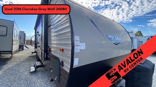 USED 2016 Forest River Cherokee Grey Wolf 26DBH Travel Trailer Walk Through Stock 11559A [upl. by Silvio]