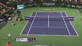 BNP Paribas Open Shot of the Day Petra Kvitova [upl. by Yerhpmuh]