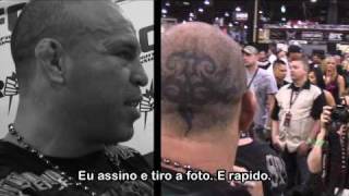 Wanderlei Silva stands up for fans at UFC Expo 2010 [upl. by Einnob]