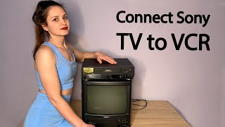 Connecting a VCR to an old CRT TV  Sony Trinitron  Philips VCR [upl. by Yhprum]