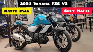 2024 Yamaha Fzs V3 2 New Colors In Matte  Features Difference On Road PriceWhich One Is better [upl. by Yemarej678]