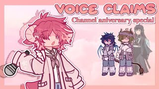 VOICE CLAIMS ★ ZODIACS GACHA ★ CHANNEL ANNIVERSARY SPECIAL [upl. by Ahsin344]