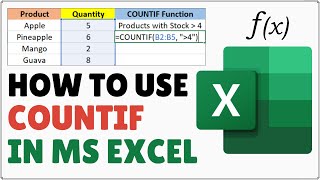 How to Use the COUNTIF Function in Excel [upl. by Aicnelev]