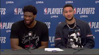 Joel Embiid amp Ben Simmons Postgame Interview  Game 2  Nets vs 76ers  2019 NBA Playoffs [upl. by Arikal976]