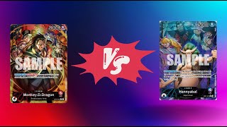 One Piece Card Game Monkey D Dragon VS Hannyabal OP07 [upl. by Leoy696]