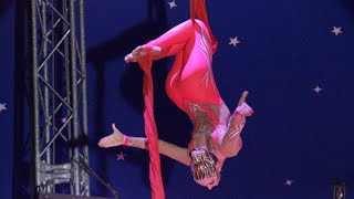 Aerial silks performance in circus 🎪 [upl. by Albrecht613]