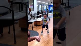 5YearOld Anthony Tests His New Prosthesis with Confidence [upl. by Atekram]