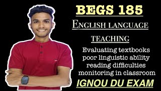 ENGLISH LANGUAGE TEACHING  BEGS 185 important question  IGNOU DU EXAM [upl. by Anizor862]