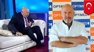 Heart attack on live TV Turkish doctor Uğur Yensel has two heart attacks before ad break [upl. by Sucirdor658]