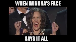 Winona Ryders Expressions during the David Harbour SAG Speech are Exceptional [upl. by Assirralc]