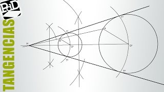 Rectas tangentes exteriores a dos circunferencias mediante homotecia Tangencias [upl. by Shanon]
