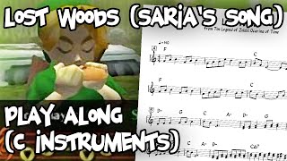 Lost Woods Sarias Song  Play Along  C Version [upl. by Hawger]