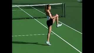 Tennis stretchesUSTA knee hug lunge for improving running mechanics and balance [upl. by Nixon]