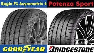 Goodyear Eagle F1 Asymmetric 6 vs Bridgestone Potenza Sport [upl. by Zenger375]