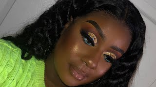 How to Chunky glitter cut crease  Hair amp Makeup Ft Klaiyi Hair [upl. by Maiah9]