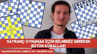 TÜM SATRANÇ KURALLARI  TAŞLARIN HAREKETİ  TAŞLARIN DİZİLİMİ  SATRANÇ NASIL OYNANIR [upl. by Nert]