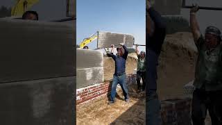 Precast concete panel installation process Good tools and machinery make work more faster [upl. by Trevor]