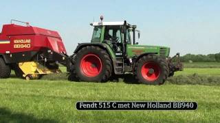 Loonbedrijf Blankespoor balen persen met Fendt 515 C en 512 C [upl. by Duster300]