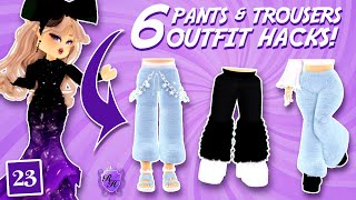 6 Flare Pants amp Trouser Outfit Hacks in Royale high Advent Day 23 [upl. by Udela]