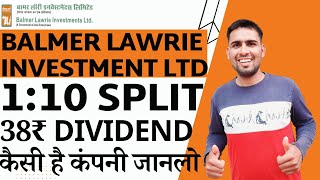 Balmer Lawrie Investment Share Split amp Dividend  Balmer Lawrie Investment Share Latest News  BLIL [upl. by Ysle]