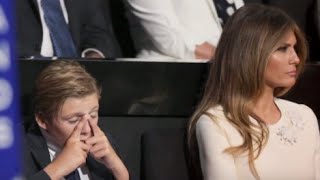 Barron Trump Yawns His Way Through Fathers Speech [upl. by Stephannie]