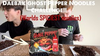 World’s SPICIEST Noodles CHALLENGE  Daebak Ghost Pepper Noodles Challenge [upl. by Reivaz978]