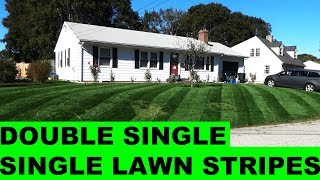 Lawn Striping Kentucky Bluegrass  Double Single Single Stripes at 25in [upl. by Atined458]