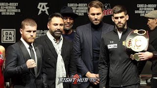 CANELO VS ROCKY  FULL FINAL PRESS CONFERENCE VIDEO amp FACE OFF [upl. by Adnirolc]