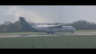 Aer Lingus ATR departure from Liverpool [upl. by Kerr977]