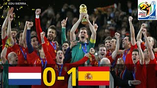 ⚽► España vs Holanda 10 FINAL MUNDIAL SUDÁFRICA 2010  Extended Highlights 11072010 [upl. by Drusy]