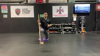 Dorsiflexion from Half Kneeling with Dowel [upl. by Olbap]