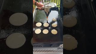 Pancakes with Dippy Eggs on the Weber Slate Griddle weber blackstone breakfast [upl. by Holmann]