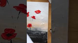 Floral Painting Technic with Palette Knife poppyflower paletteknifepainting artinspiration art [upl. by Jovitah447]