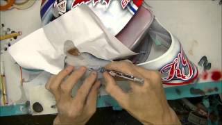 Timelapse Painting on Bauer NME7 Goalie mask [upl. by Aihsekin]