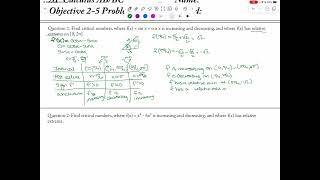 AP Calc 1st Derivative Test Problem Set odds 2024 [upl. by Aninaj]