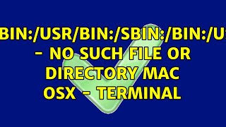 PATH  No such file or directory MAC OSX  Terminal [upl. by Bernie]